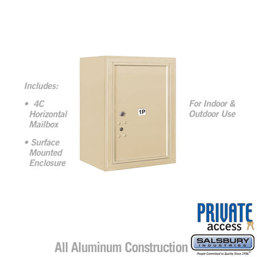 6 Door High Surface Mounted 4C Horizontal Parcel Locker with 1 Parcel Locker in Sandstone with Private Access